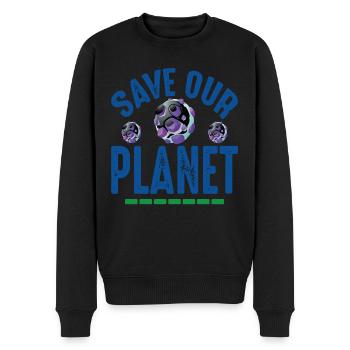 Save Our Planet Earth Protection Support - Männer Premium Bio Pullover - Schwarz - Vorne - Nico (187cm)