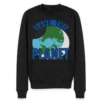 Save The Planet Earth Protection Support - Männer Premium Bio Pullover - Schwarz - Vorne - Nico (187cm)