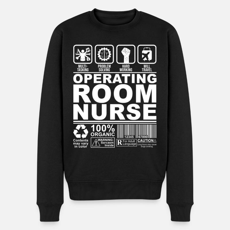 OP Krankenschwester - Männer Premium Bio Pullover - Schwarz