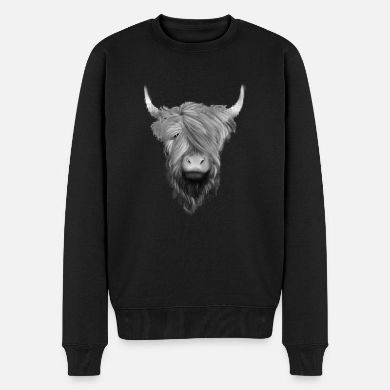 Bovins écossais des Highlands - Pull Premium bio Homme - noir