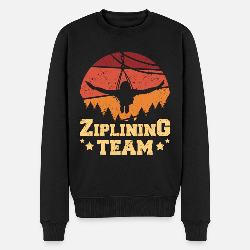 Ziplining team - Männer Premium Bio Pullover - Schwarz