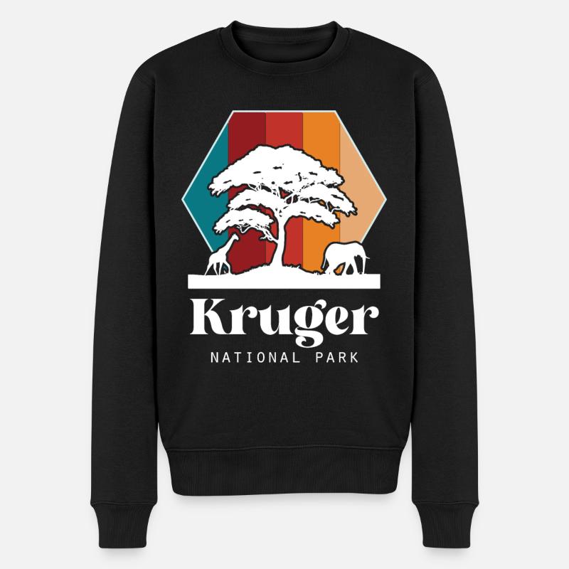 Nationalpark Afrika Krüger-Safari Big Five Elephan - Männer Premium Bio Pullover - Schwarz
