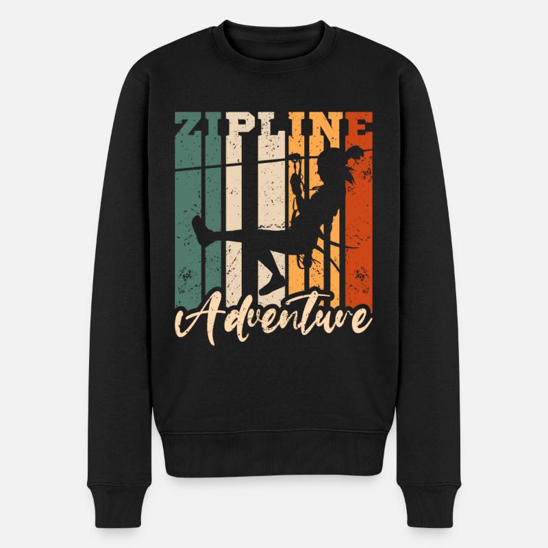 Aventure en tyrolienne - Pull Premium bio Homme - noir