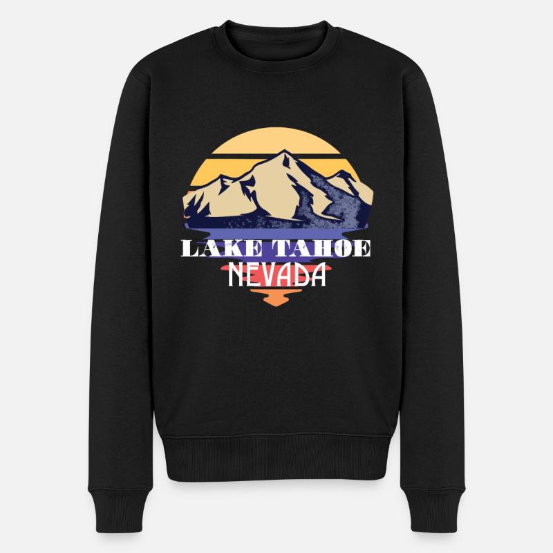 Lake Tahoe Mountains Wildlife Grizzlybär Kaliforni - Männer Premium Bio Pullover - Schwarz