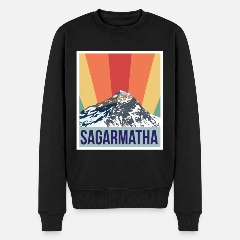 Sagarmatha Mountains Retro National Park Tibet Nepa - Pull Premium bio Homme - noir