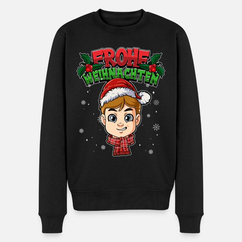 Frohe Weihnachten - Männer Premium Bio Pullover - Schwarz