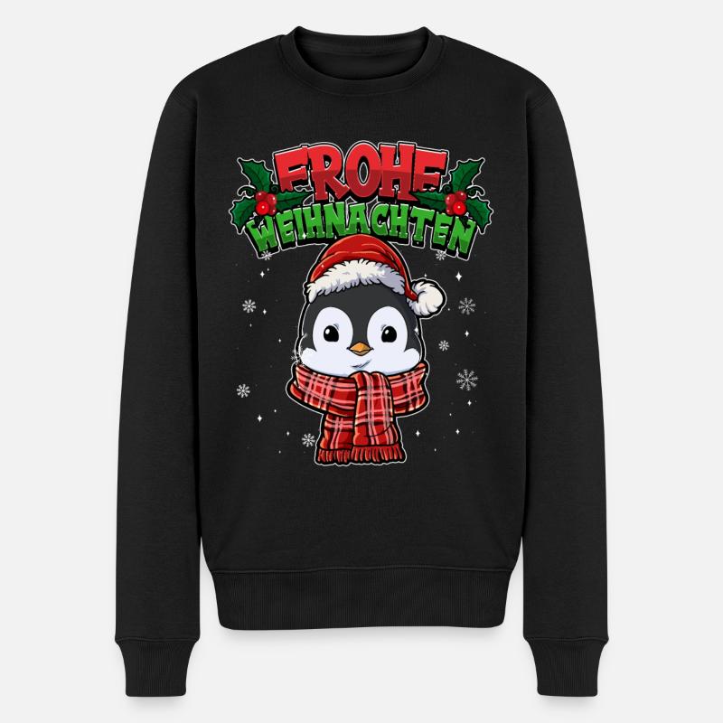Frohe Weihnachten - Männer Premium Bio Pullover - Schwarz