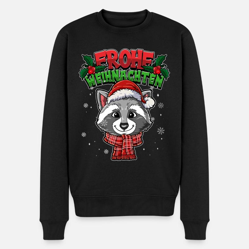 Frohe Weihnachten - Männer Premium Bio Pullover - Schwarz