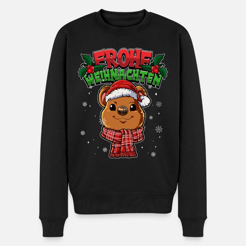 Frohe Weihnachten - Männer Premium Bio Pullover - Schwarz