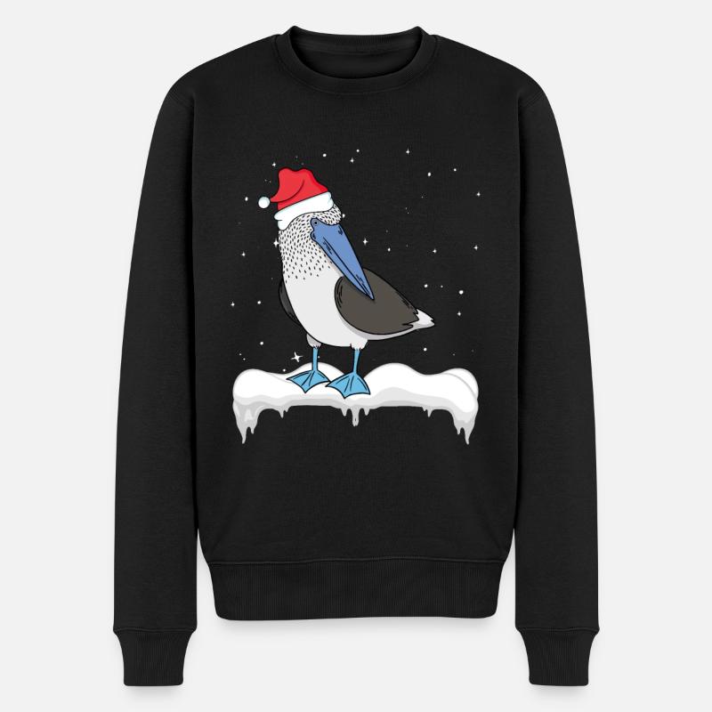 Meeresvogel Blaufußtölpel - Männer Premium Bio Pullover - Schwarz