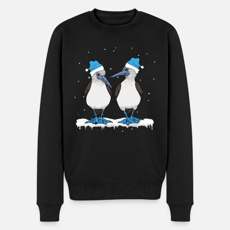 Meeresvögel Blaufußtölpel - Männer Premium Bio Pullover - Schwarz