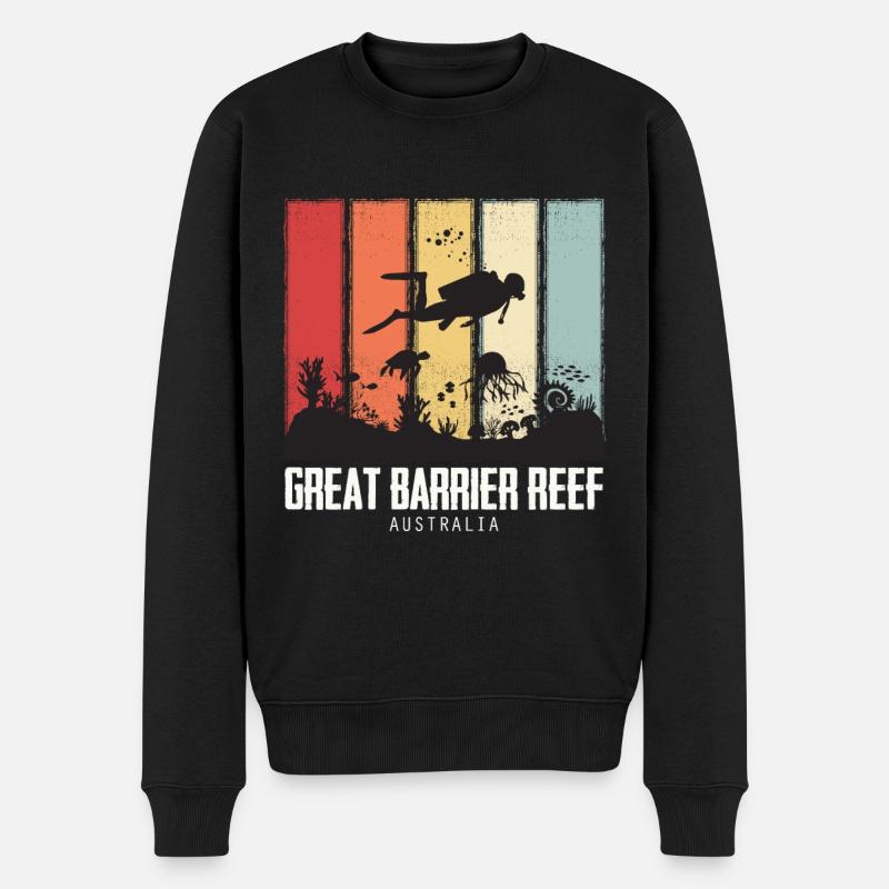Great Barrier Reef Tauchen Australien Korallenriff - Männer Premium Bio Pullover - Schwarz