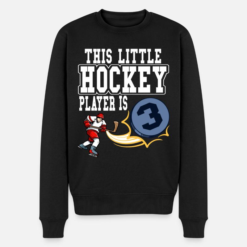 Eishockey Little Hockey Player ist 3 Geburtstag - Männer Premium Bio Pullover - Schwarz