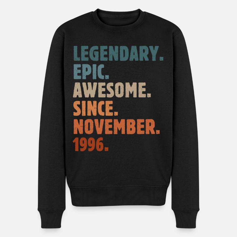 1996 November Jahrgang Geburtstag Geschenk - Männer Premium Bio Pullover - Schwarz
