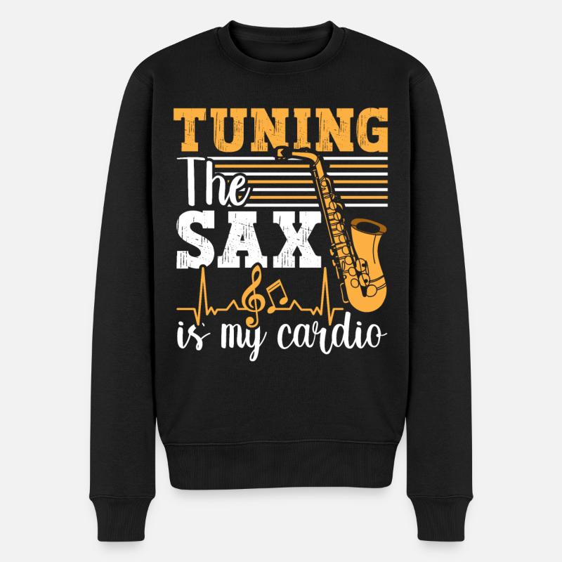 Saxophon Saxophonist - Männer Premium Bio Pullover - Schwarz