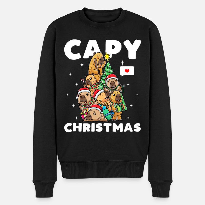 Capybara Noël Drôle - Pull Premium bio Homme - noir