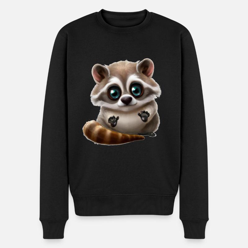 Raton laveur animal mignon - Pull Premium bio Homme - noir