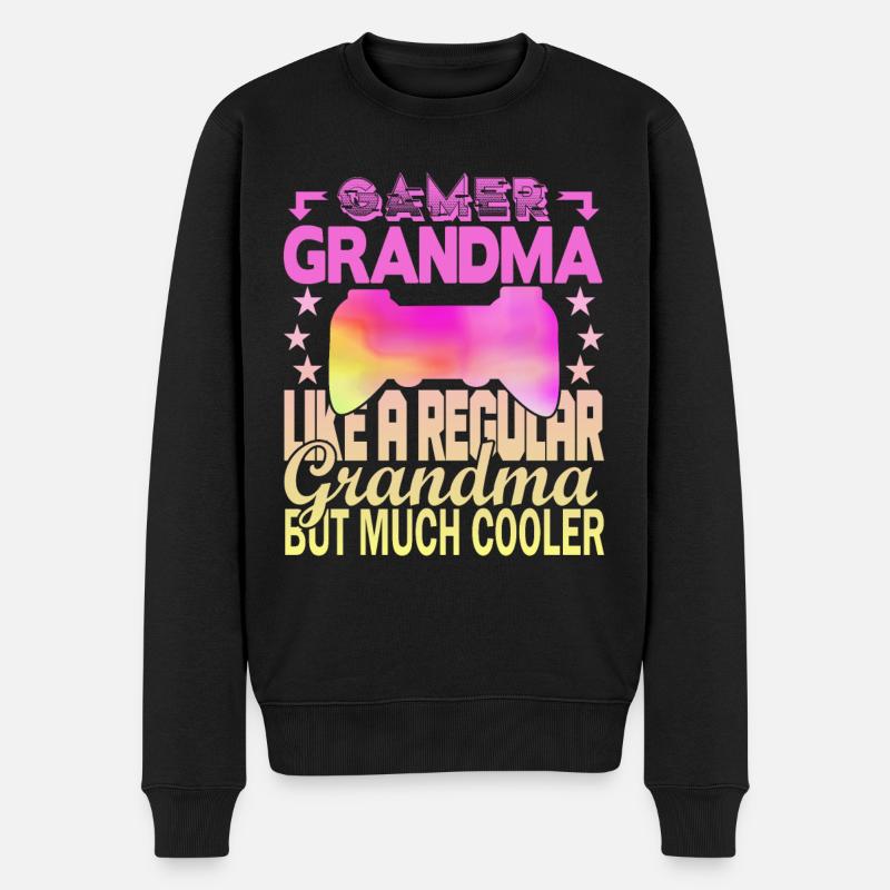 Grand-mère joueuse - Pull Premium bio Homme - noir