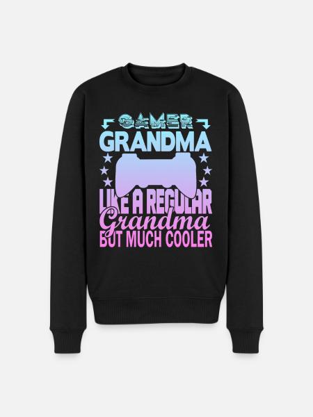 Gamer Oma - Männer Premium Bio Pullover - Schwarz