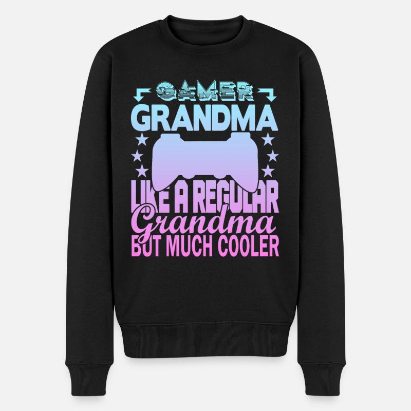 Grand-mère joueuse - Pull Premium bio Homme - noir