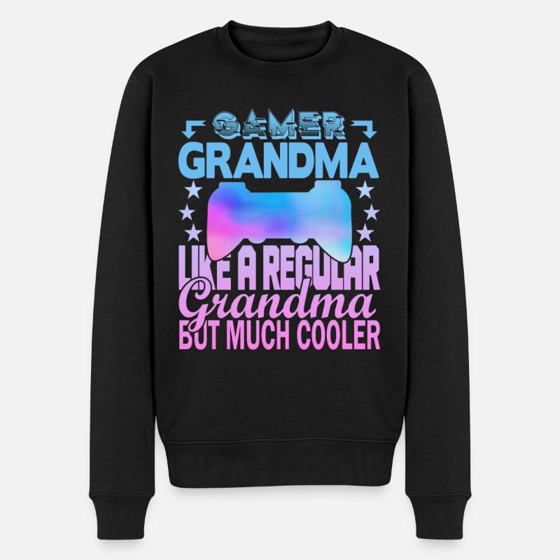 Grand-mère joueuse - Pull Premium bio Homme - noir