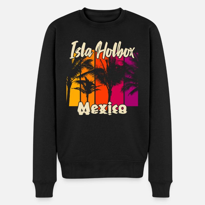 Isla Holbox Mexico - Männer Premium Bio Pullover - Schwarz