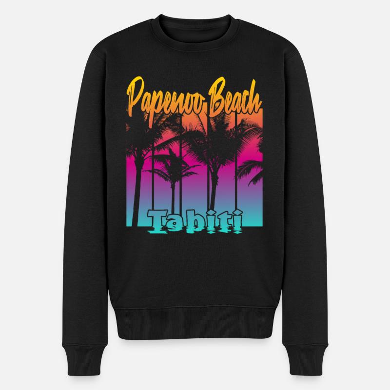 Papenoo Beach Tahiti - Männer Premium Bio Pullover - Schwarz
