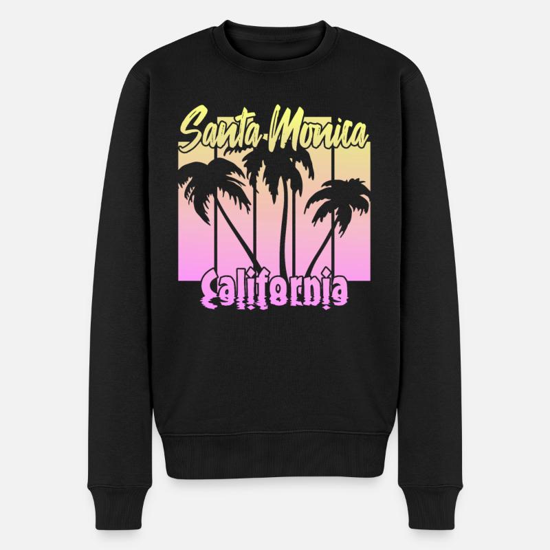 Santa Monica Californie - Pull Premium bio Homme - noir
