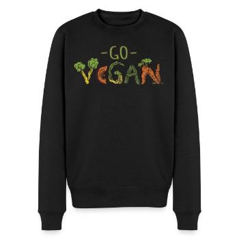 Word Vegetable Vegetarian Go Vegan - Männer Premium Bio Pullover - Schwarz - Vorne - Nico (187cm)