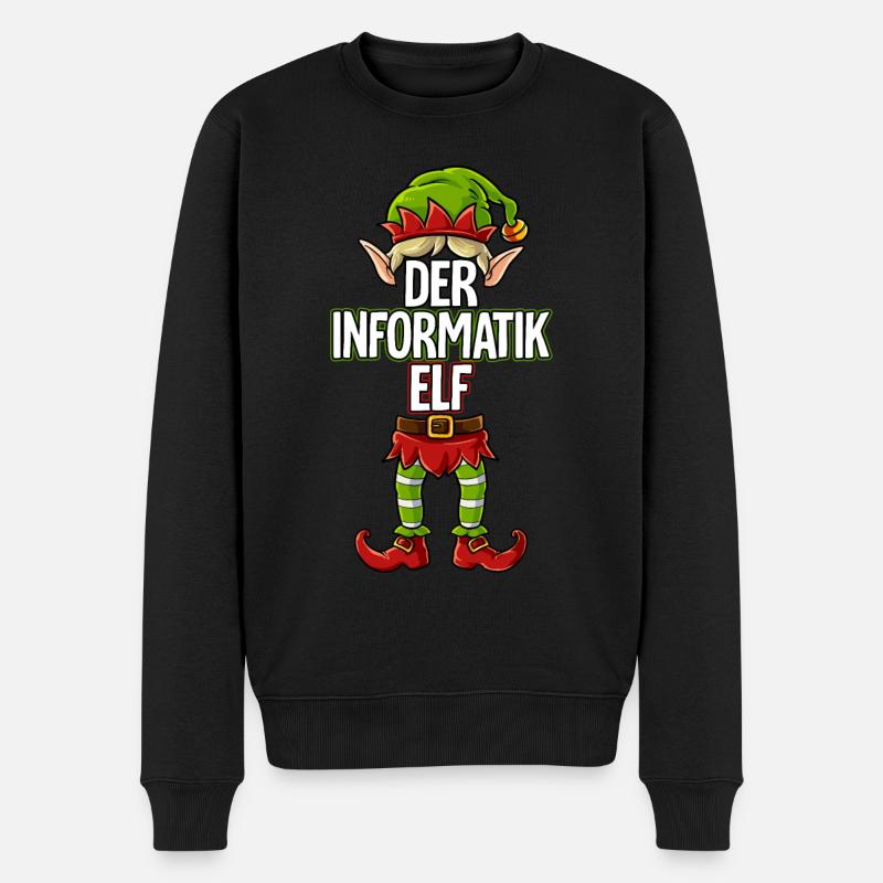 Informatik Elf Partnerlook Weihnachten - Männer Premium Bio Pullover - Schwarz