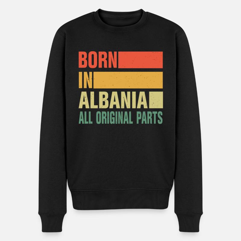 Né en Albanie - Pull Premium bio Homme - noir