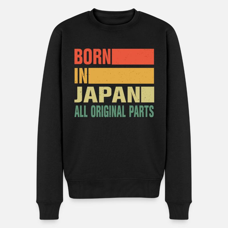 Geboren In Japan - Männer Premium Bio Pullover - Schwarz