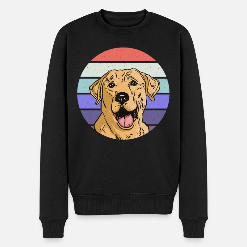 Vêtements rétro pour Lab Labrador - Pull Premium bio Homme - noir