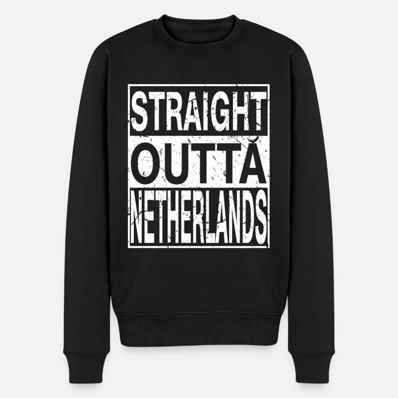 Pays-Bas Straight outta Pays-Bas - Pull Premium bio Homme - noir