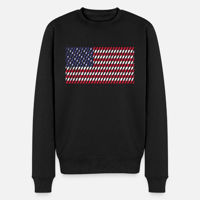 Drapeau des États-Unis - Pull Premium bio Homme - noir