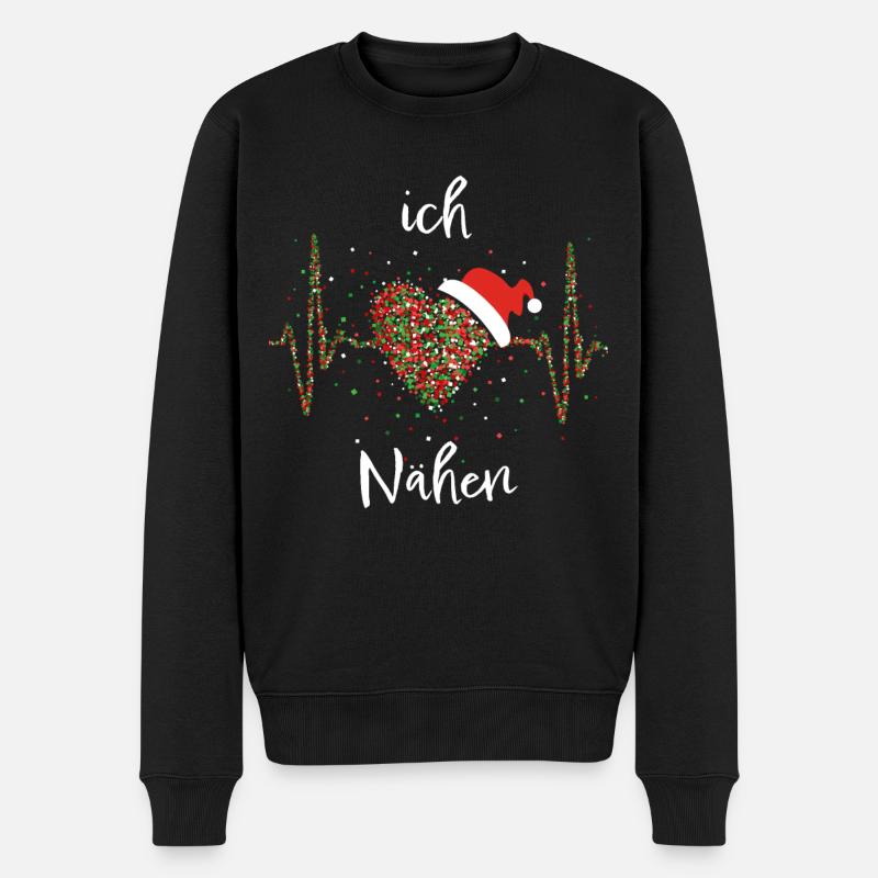 Nähen Näherin Schneiderin Christmas Nikolausmütze - Männer Premium Bio Pullover - Schwarz