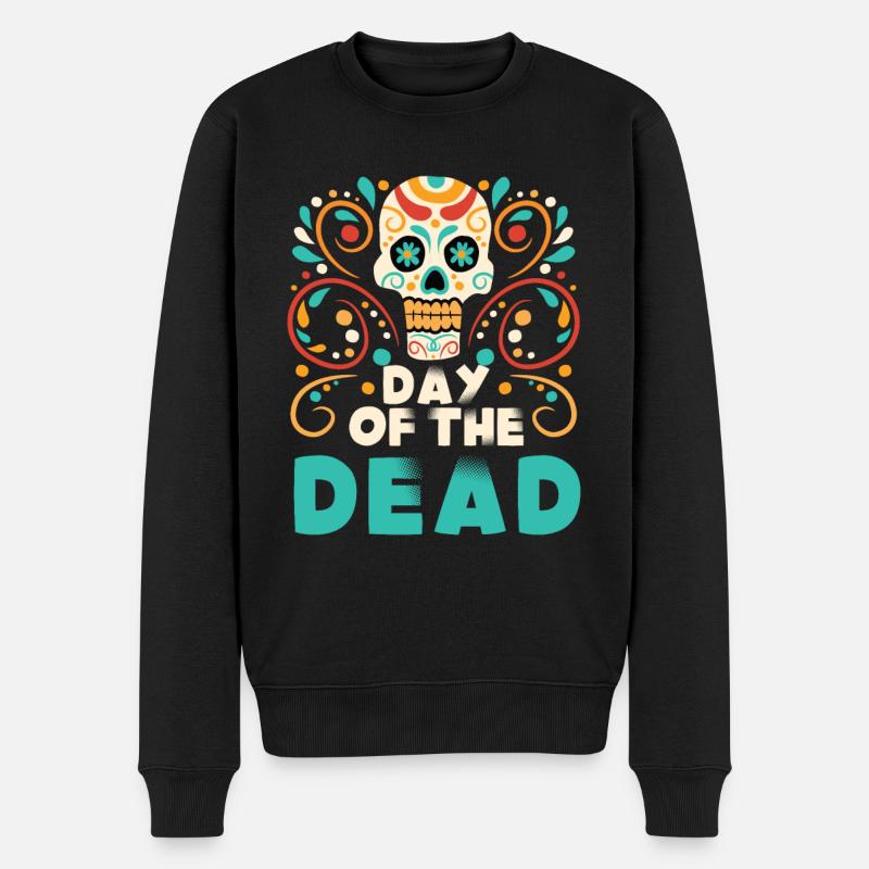 Sugar Skull Day of the Dead Mexiko Urlaub mexikani - Männer Premium Bio Pullover - Schwarz