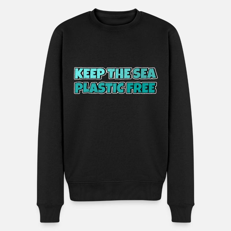 Keep The Sea Plastic Free Umweltschutz Meer retten - Männer Premium Bio Pullover - Schwarz