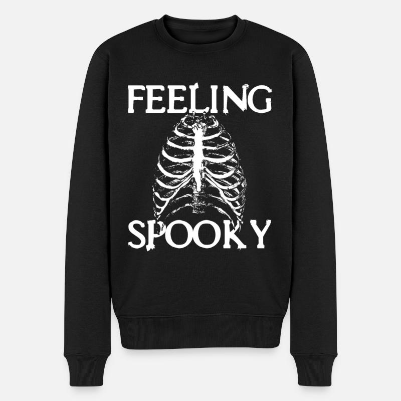 Halloween - Feeling Spooky - Männer Premium Bio Pullover - Schwarz