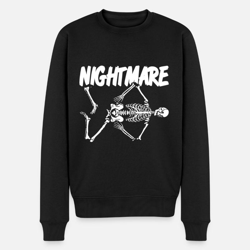 Halloween Skelett - Nightmare - Männer Premium Bio Pullover - Schwarz