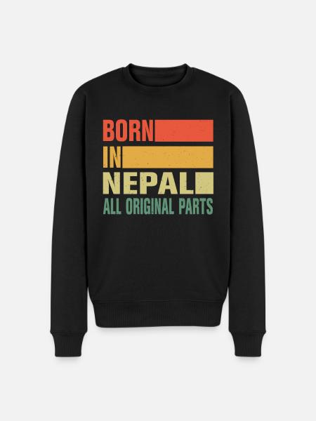 Born in Nepal - Men's Premium Organic Jumper - black