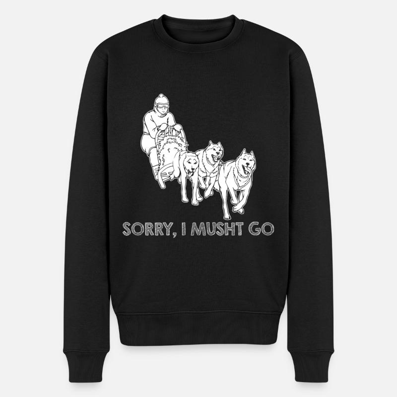 Schlittenhunderennen Schlittenhunde Geschenk - Männer Premium Bio Pullover - Schwarz