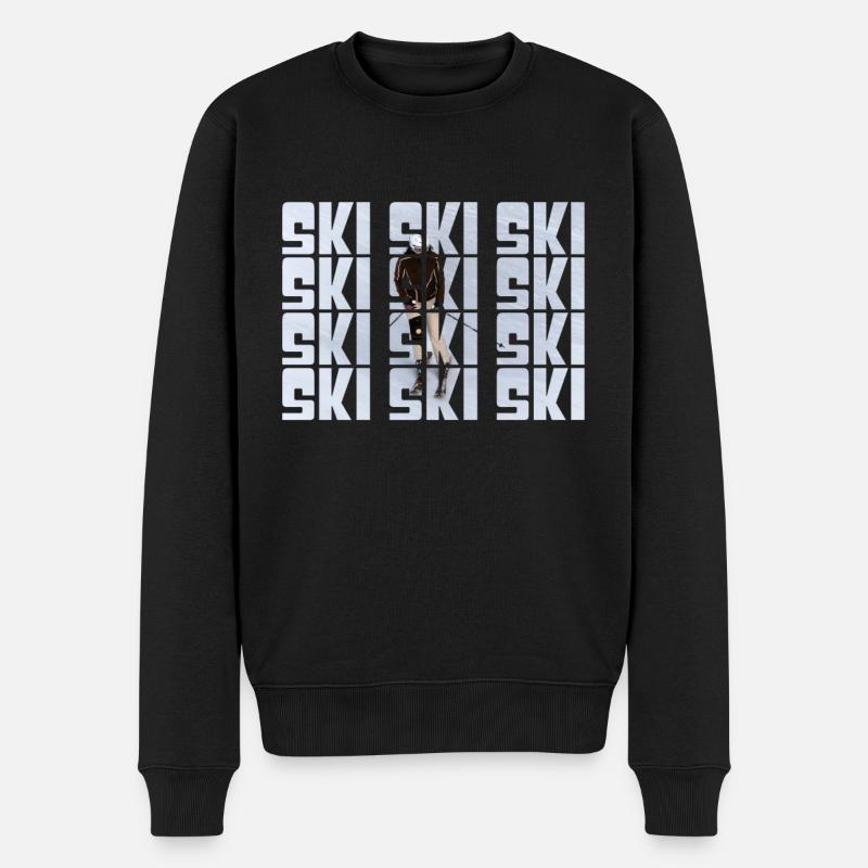 Ski - Männer Premium Bio Pullover - Schwarz