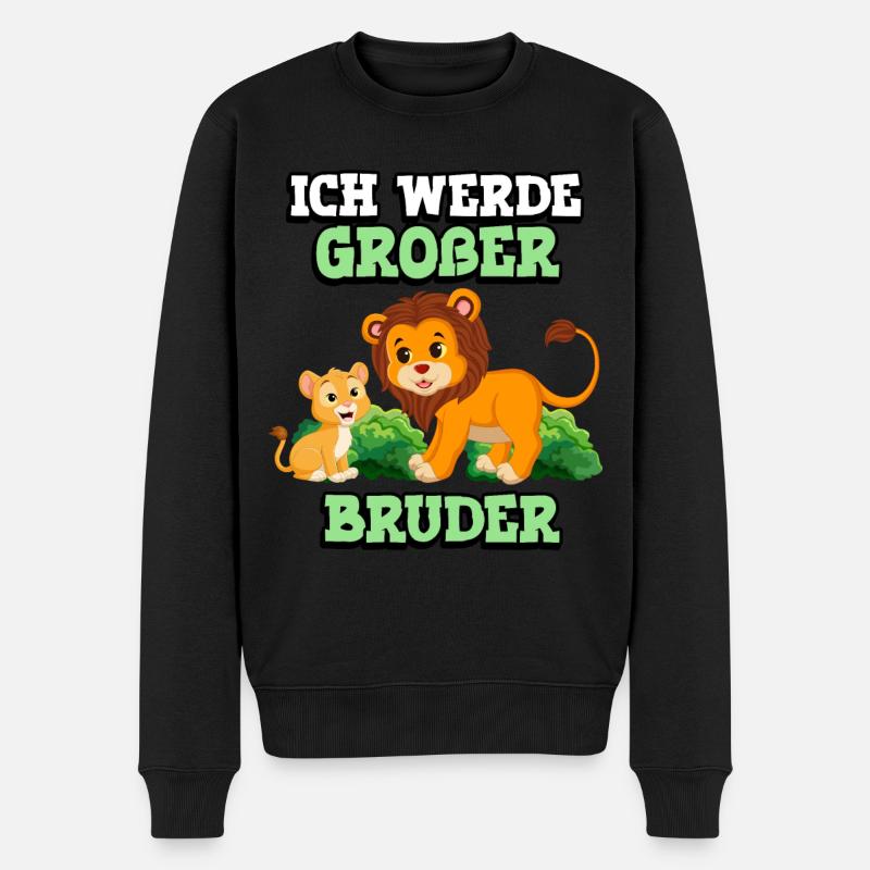 Ich Bin Bereit Für Meinen Kleinen Bruder, Aber - Männer Premium Bio Pullover - Schwarz