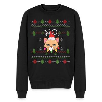 No December 2022 Cat Hates Christmas Hater - Männer Premium Bio Pullover - Schwarz - Vorne - Nico (187cm)