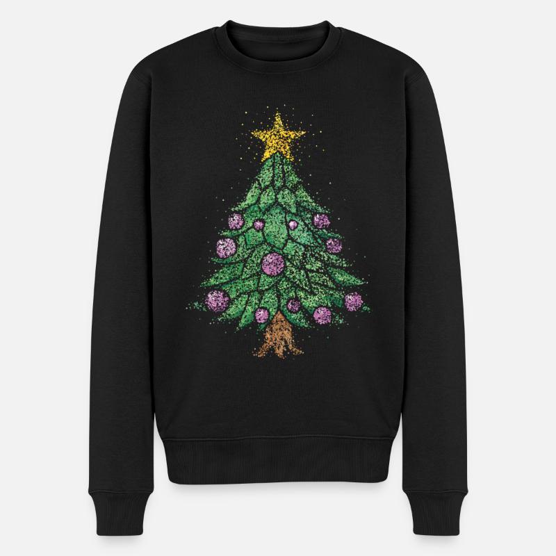 Tannenbaum Heiligabend Weihnachtsbaum Christbaum - Männer Premium Bio Pullover - Schwarz