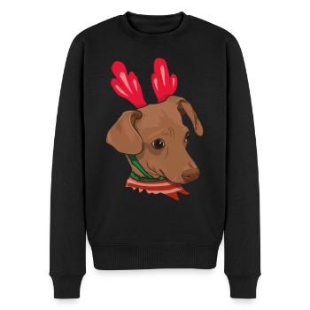 December 2022 Dog Chihuahua Kawaii Cute Christmas - Männer Premium Bio Pullover - Schwarz - Vorne - Nico (187cm)