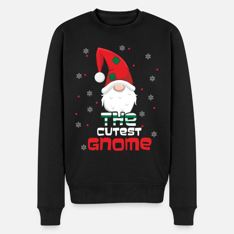 December The Cutest Gnome Love Christmas - Männer Premium Bio Pullover - Schwarz