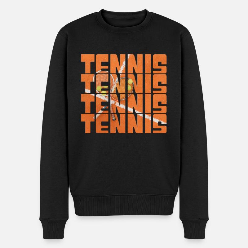 Tennis - Männer Premium Bio Pullover - Schwarz