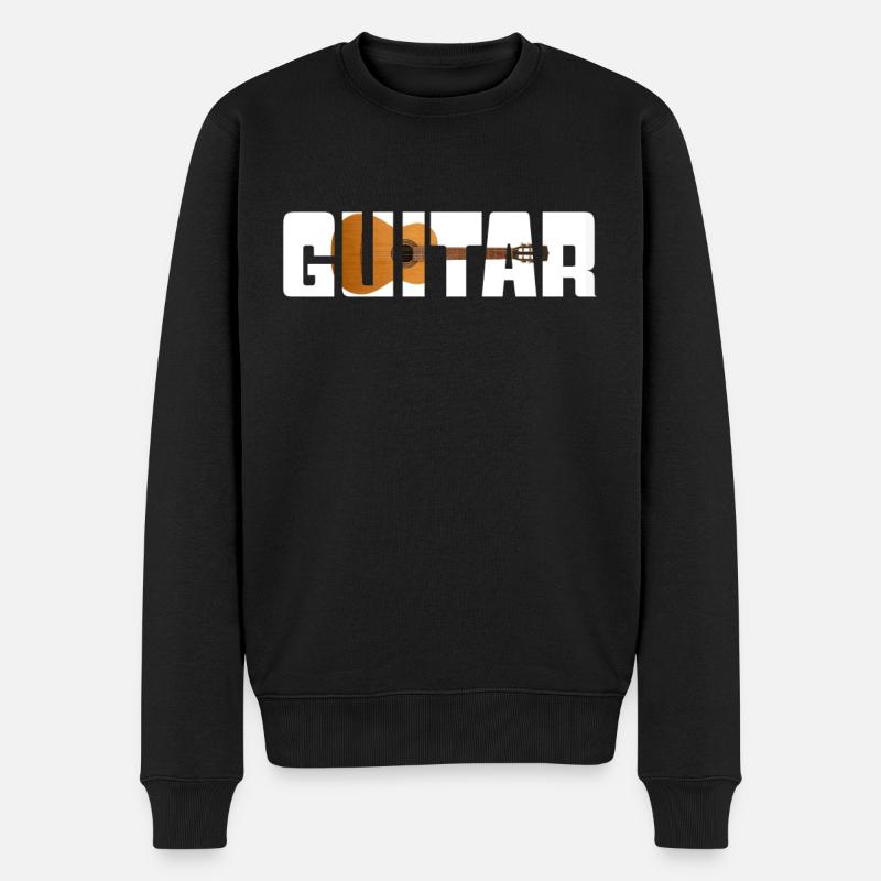 Gitarre - Männer Premium Bio Pullover - Schwarz